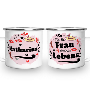 #1058 Emaille Becher mit Text