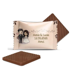 #B07F Mini chocolats de mariage personnalises
