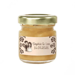 #B74F Pot de miel de mariage personnalise