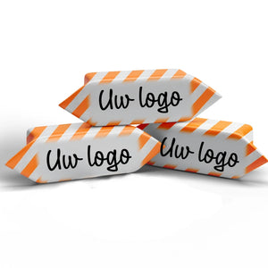 #B4315E Karamelbonbons met logo