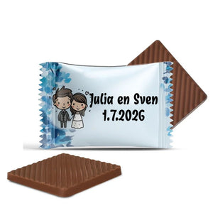 #B08E Mini chocolaatjes met eigen tekst voor bruiloften