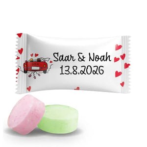#B206E Fruitbonbons met eigen tekst voor bruiloften