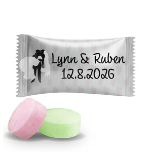 #B214E Fruitbonbons met eigen tekst voor bruiloften