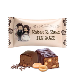 #B344E Chocoladebonbons met eigen tekst voor bruiloften