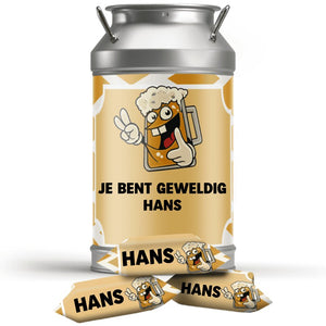 #B95E Karamelbonbons in blik met eigen tekst