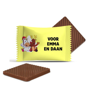 #3427 Mini chocolaatjes met eigen tekst – persoonlijk kerstcadeau