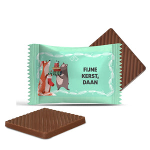 #3430 Mini chocolaatjes met eigen tekst – persoonlijk kerstcadeau
