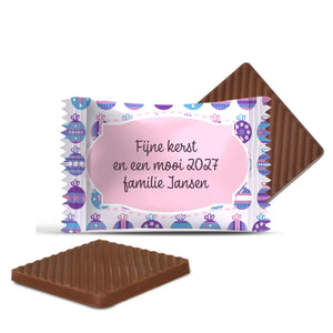#3434 Mini chocolaatjes met eigen tekst – persoonlijk kerstcadeau
