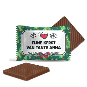 #3435 Mini chocolaatjes met eigen tekst – persoonlijk kerstcadeau