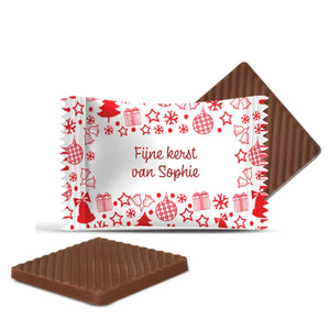 #3439 Mini chocolaatjes met eigen tekst – persoonlijk kerstcadeau