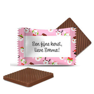 #3440 Mini chocolaatjes met eigen tekst – persoonlijk kerstcadeau