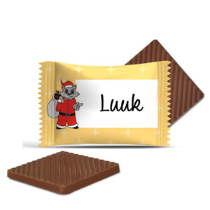 #3442 Mini chocolaatjes met eigen tekst – persoonlijk kerstcadeau