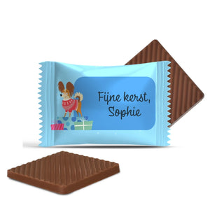 #3443 Mini chocolaatjes met eigen tekst – persoonlijk kerstcadeau