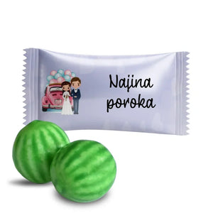 #S610E Žvečilni gumiji z lastnim besedilom za poroko