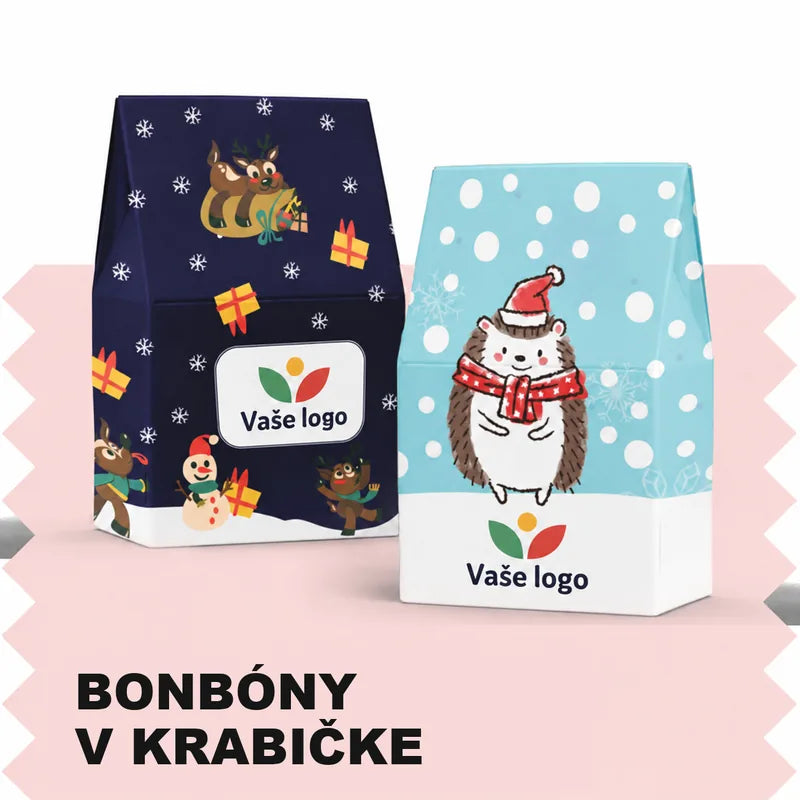 Vianočná krabička s vlastným logom a textom