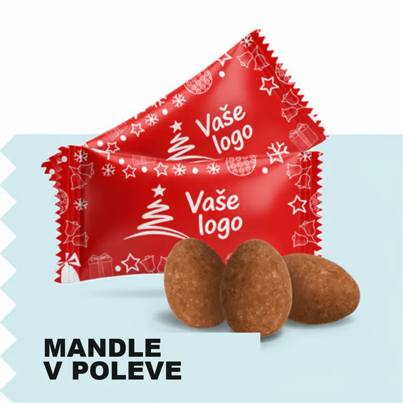 Mandle v poleve s vlastným logom – Vianoce