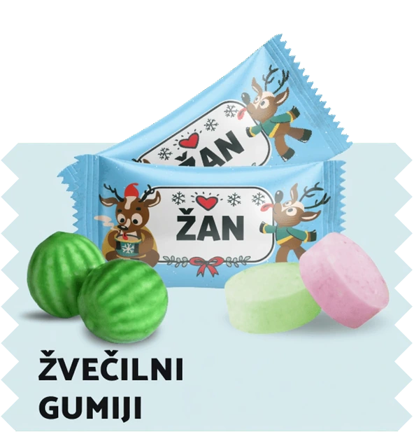 Žvečilni gumiji z lastnim besedilom
