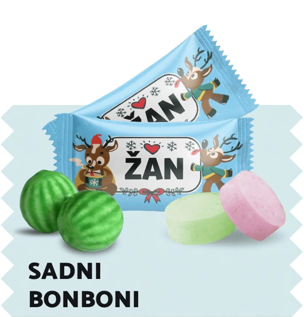 Sadni bonboni z lastnim besedilom